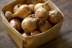 At what temperature should onions be stored?